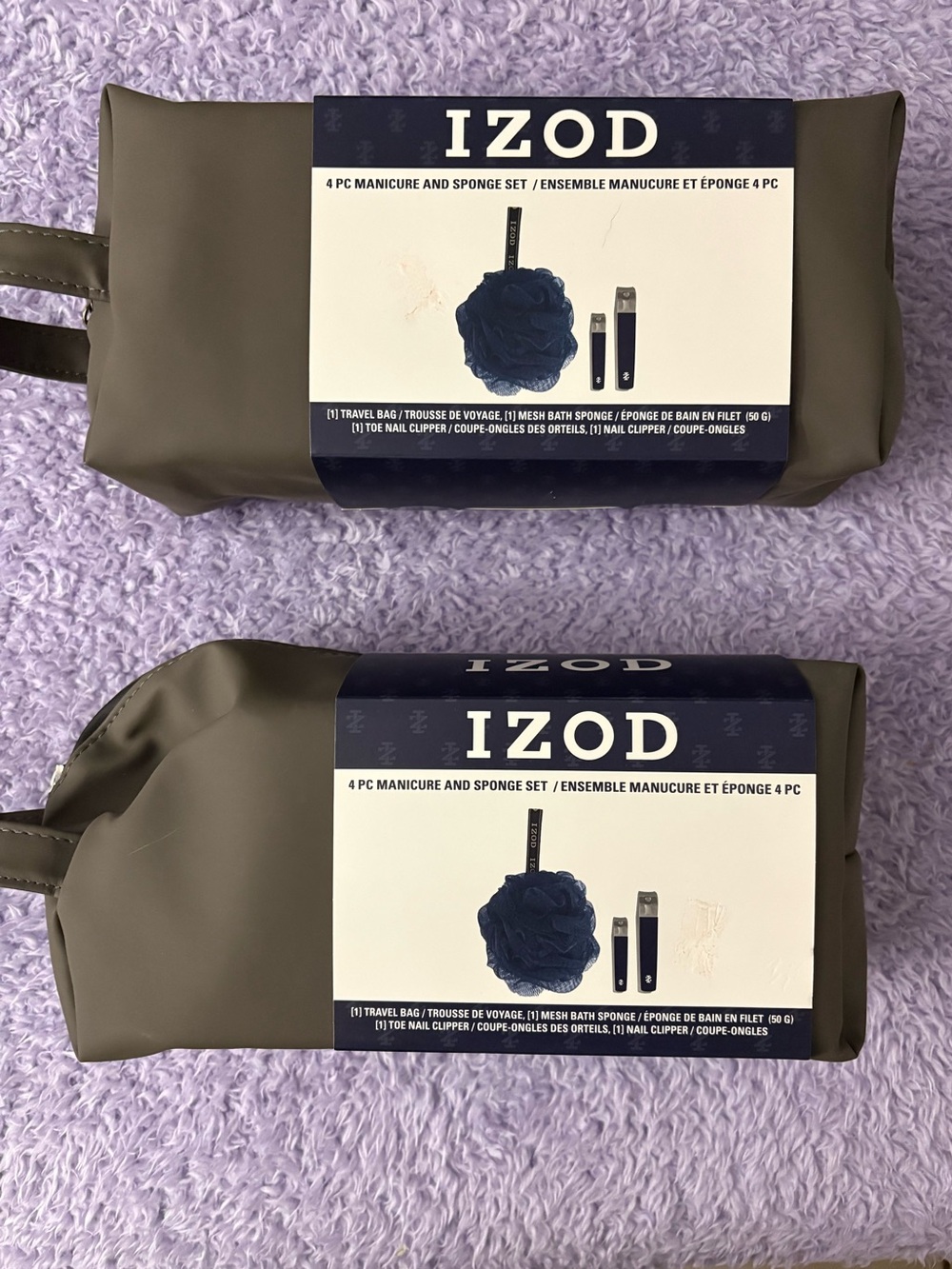 Fathers Day Gift 🎁 IZOD Gray Travel Manicure & Sponge Set - 4 Piece